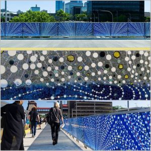 Barbara-Takenaga-Blue-Rails-white-plains-public-space-mosaic-art-by-zakiah-marble